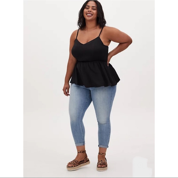 torrid Tops - NWT TORRID Textured Satin Peplum Cami